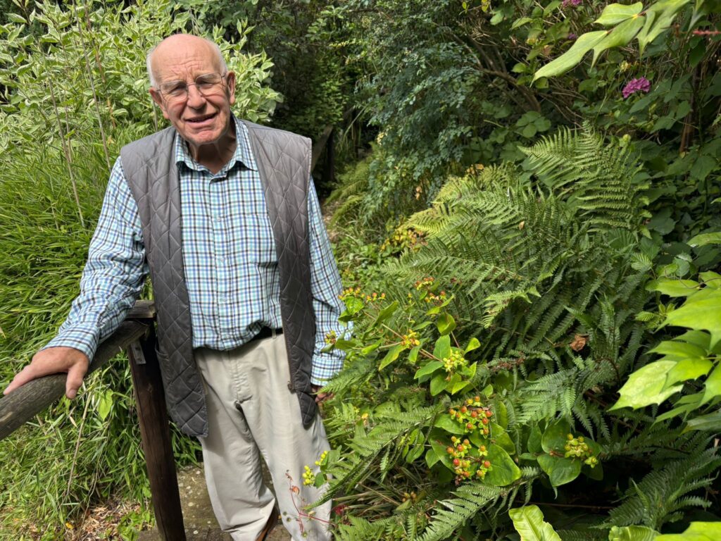 Tony Arnold in his garden